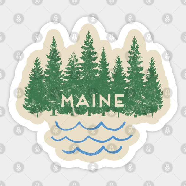 Maine Trees Lake Nature Outdoors Souvenir Sticker by Pine Hill Goods